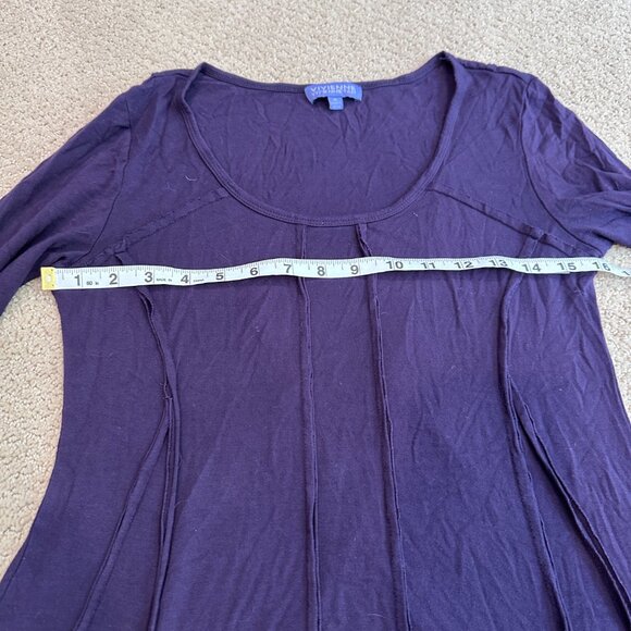 Vivienne Tam Dress Plum Purple Knit Fit & Flare Witchy Boho Reverse Seam MEDIUM - Picture 5 of 12